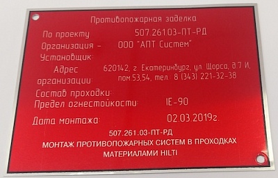 Алюминиевые шильдики